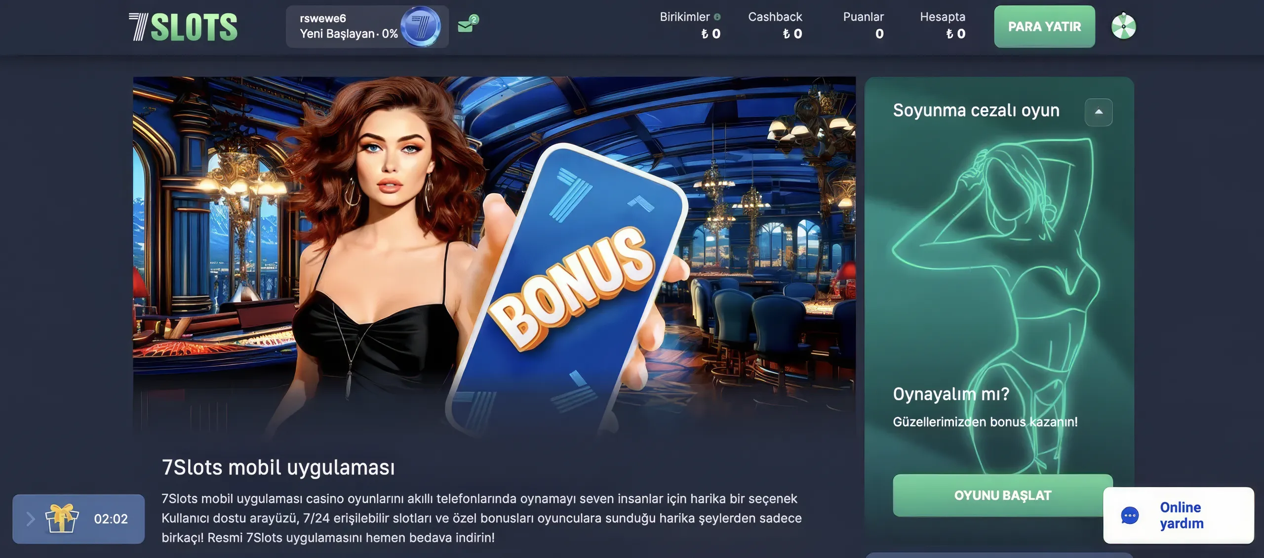 7Slots casino oyunları: slotlar ve canlı casino